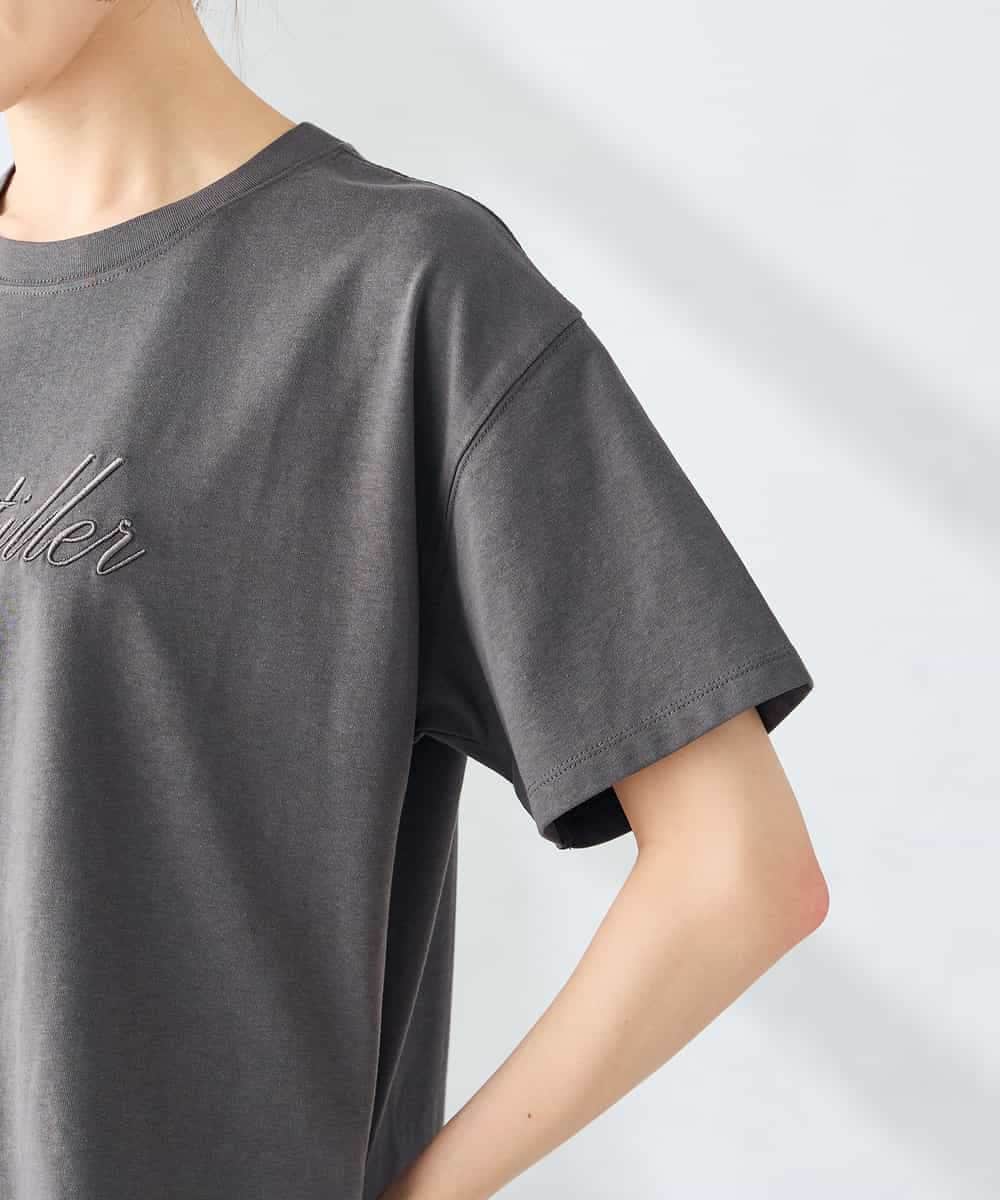 K2KHD55029 a.v.v(アー・ヴェ・ヴェ) 【接触冷感/UVカット/コットン100%】ロゴゆるTシャツ ネイビー