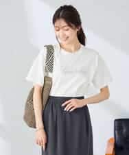 K2KHD55029 a.v.v(アー・ヴェ・ヴェ) 【接触冷感/UVカット/コットン100%】ロゴゆるTシャツ ホワイト