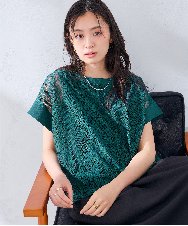 幾何レースレイヤードトップス(カットソー・Tシャツ) | a.v.v(アー