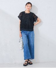 K2KHD58044 a.v.v(アー・ヴェ・ヴェ) 幾何レースレイヤードトップス ライトイエロー