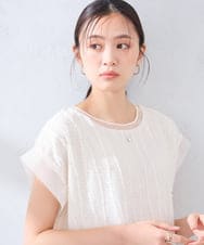 K2KHD62044 a.v.v(アー・ヴェ・ヴェ) 縦柄ジャガードトップス アイボリー