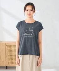 K2KHD64039 a.v.v(アー・ヴェ・ヴェ) 楊柳プリントTシャツ ダークグレー