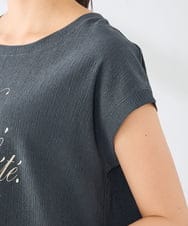 K2KHD64039 a.v.v(アー・ヴェ・ヴェ) 楊柳プリントTシャツ ダークグレー
