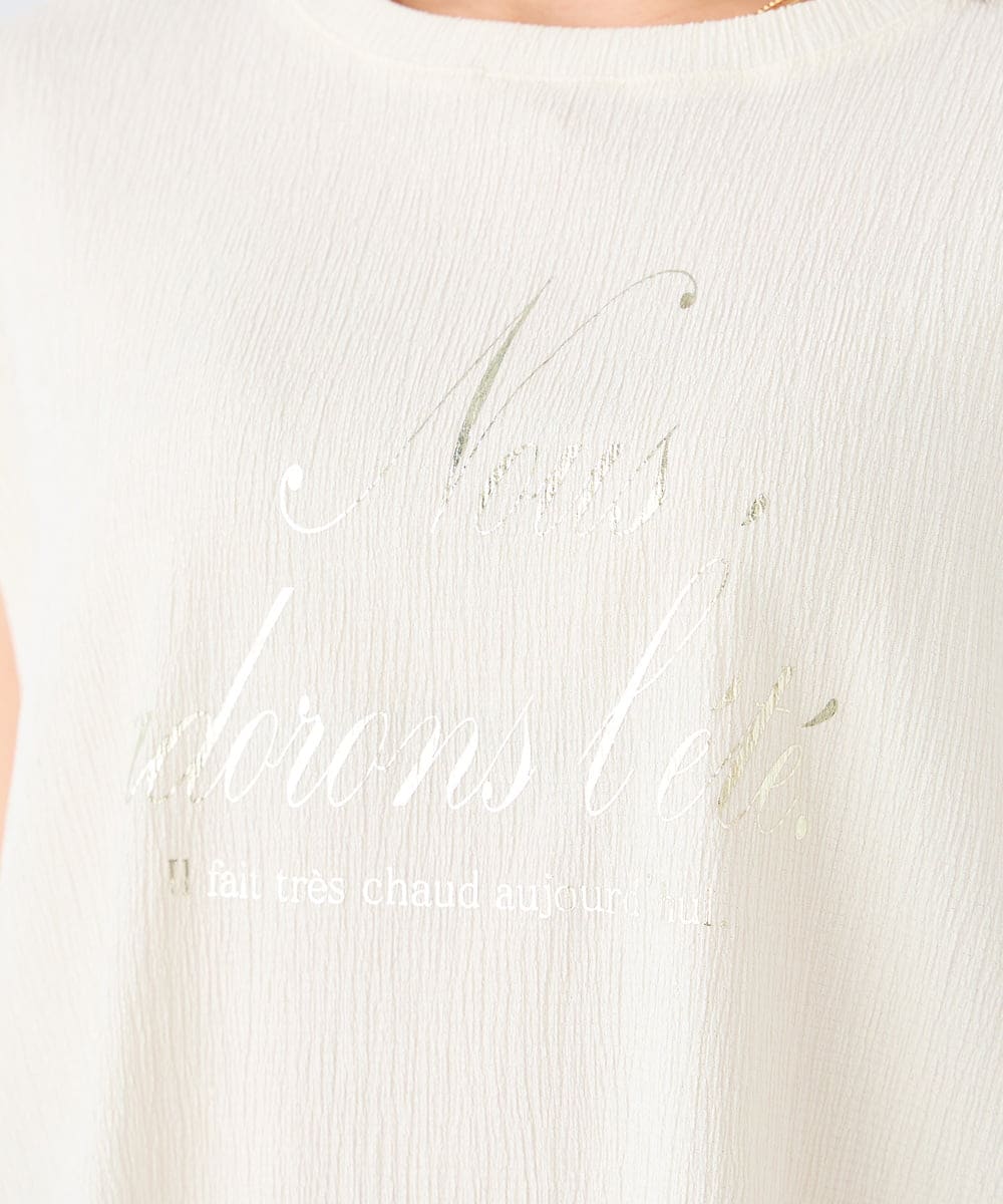 K2KHD64039 a.v.v(アー・ヴェ・ヴェ) 楊柳プリントTシャツ ダークグレー