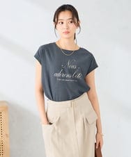 K2KHD64039 a.v.v(アー・ヴェ・ヴェ) 楊柳プリントTシャツ ダークグレー
