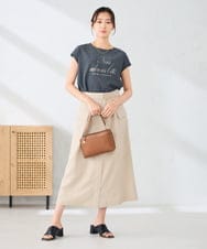 K2KHD64039 a.v.v(アー・ヴェ・ヴェ) 楊柳プリントTシャツ ダークグレー