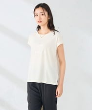K2KHD64039 a.v.v(アー・ヴェ・ヴェ) 楊柳プリントTシャツ ダークグレー