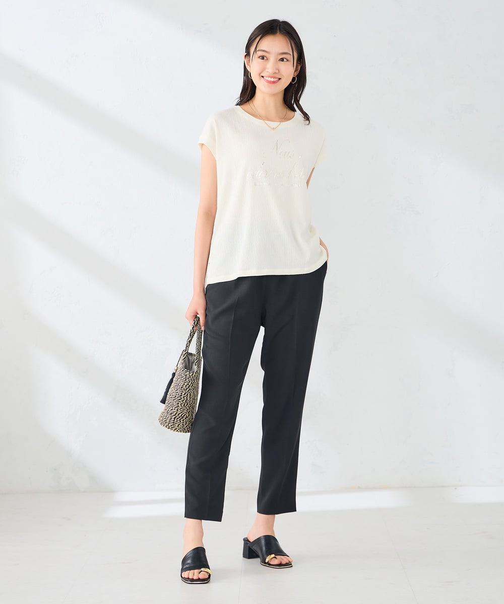 K2KHD64039 a.v.v(アー・ヴェ・ヴェ) 楊柳プリントTシャツ ダークグレー