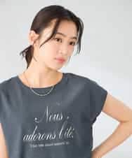 K2KHD64039 a.v.v(アー・ヴェ・ヴェ) 楊柳プリントTシャツ アイボリー