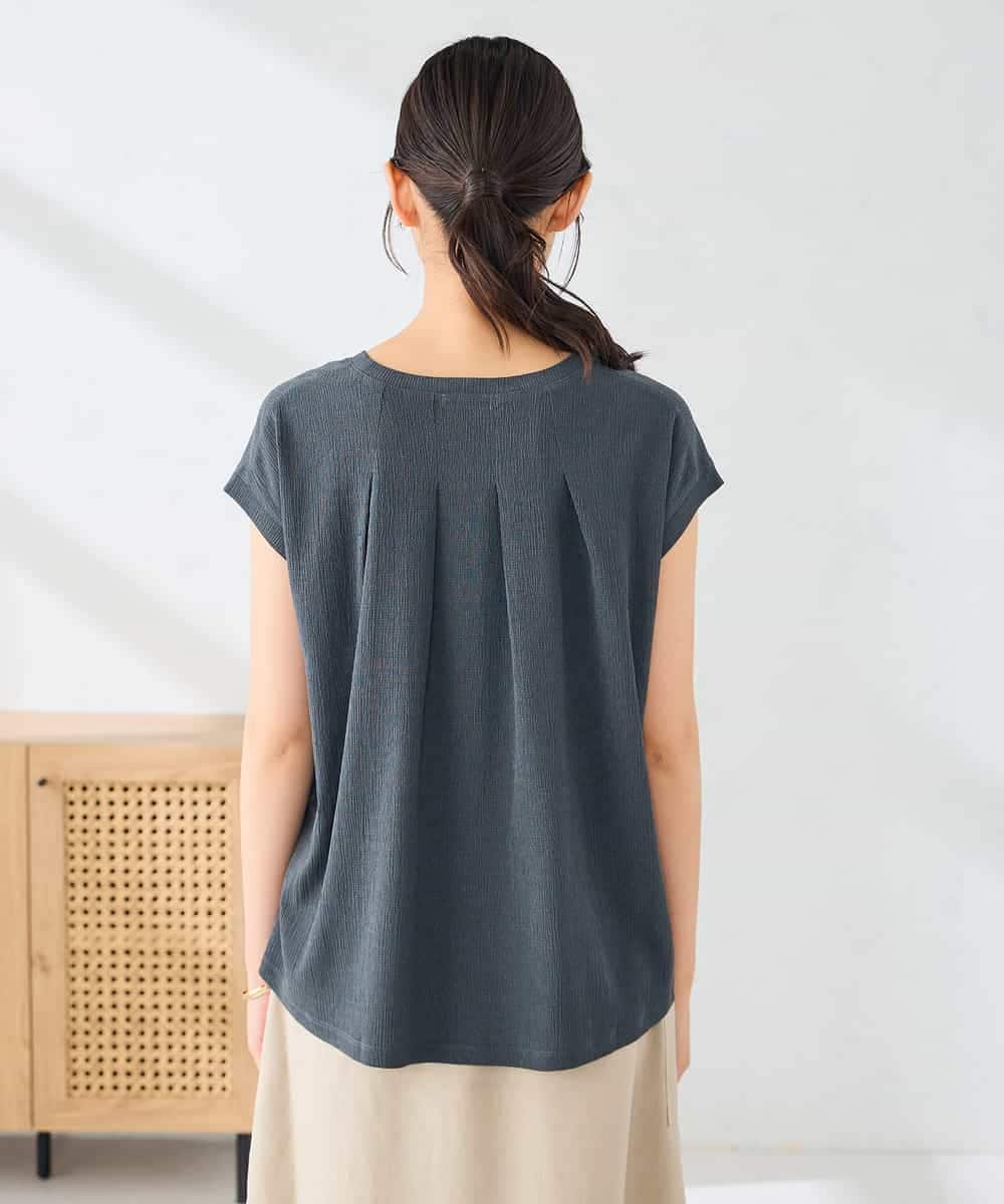 K2KHD64039 a.v.v(アー・ヴェ・ヴェ) 楊柳プリントTシャツ アイボリー