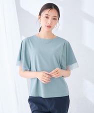 K2KHD68044 a.v.v(アー・ヴェ・ヴェ) 【接触冷感/UVカット】シアー切替フレアスリーブトップス ピンク