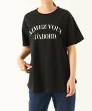 K2KHP66029 a.v.v(アー・ヴェ・ヴェ) ラウンドヘムロゴTシャツ ブラック