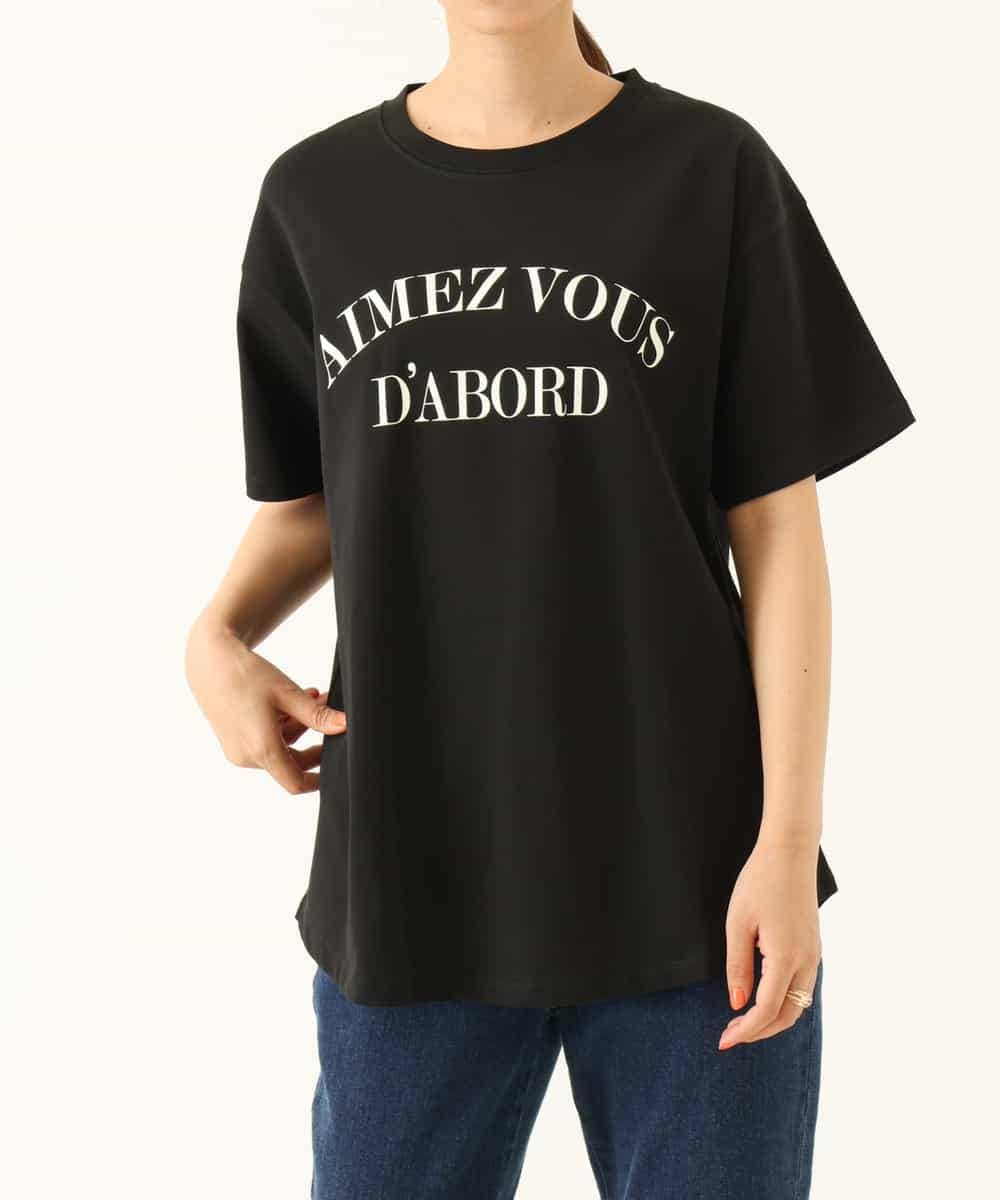 K2KHP66029 a.v.v(アー・ヴェ・ヴェ) ラウンドヘムロゴTシャツ ブラック
