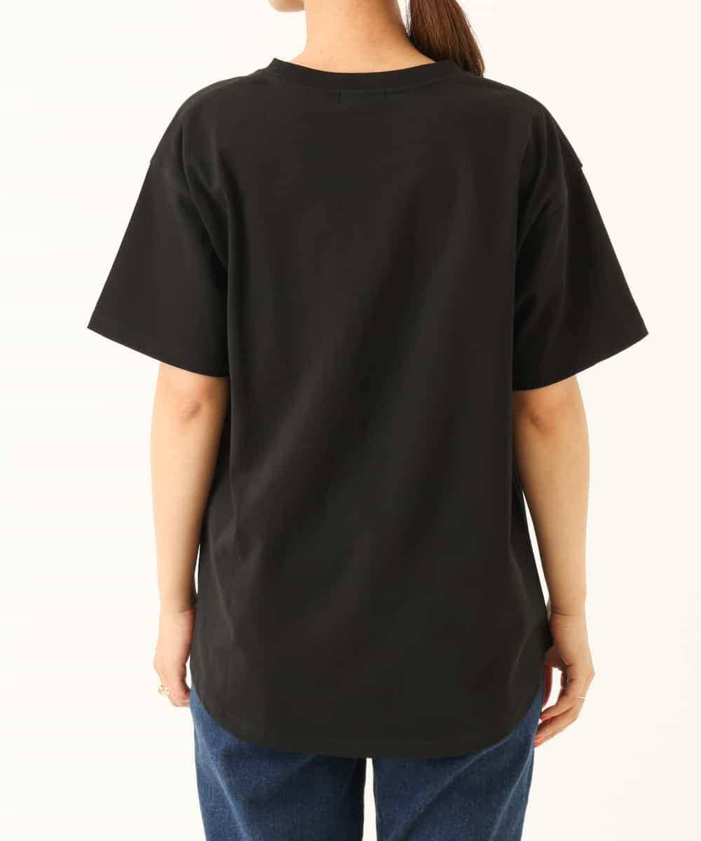 K2KHP66029 a.v.v(アー・ヴェ・ヴェ) ラウンドヘムロゴTシャツ ブラック