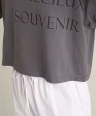 K2KHS60029 a.v.v(アー・ヴェ・ヴェ) クロップド丈ロゴTシャツ ダークグレー