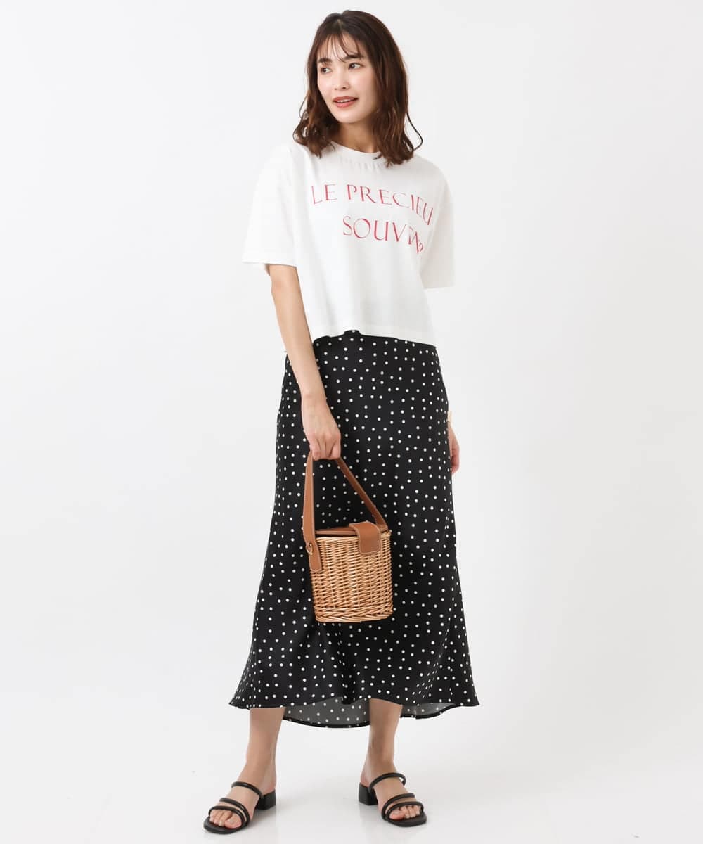 K2KHS60029 a.v.v(アー・ヴェ・ヴェ) クロップド丈ロゴTシャツ ダークグレー