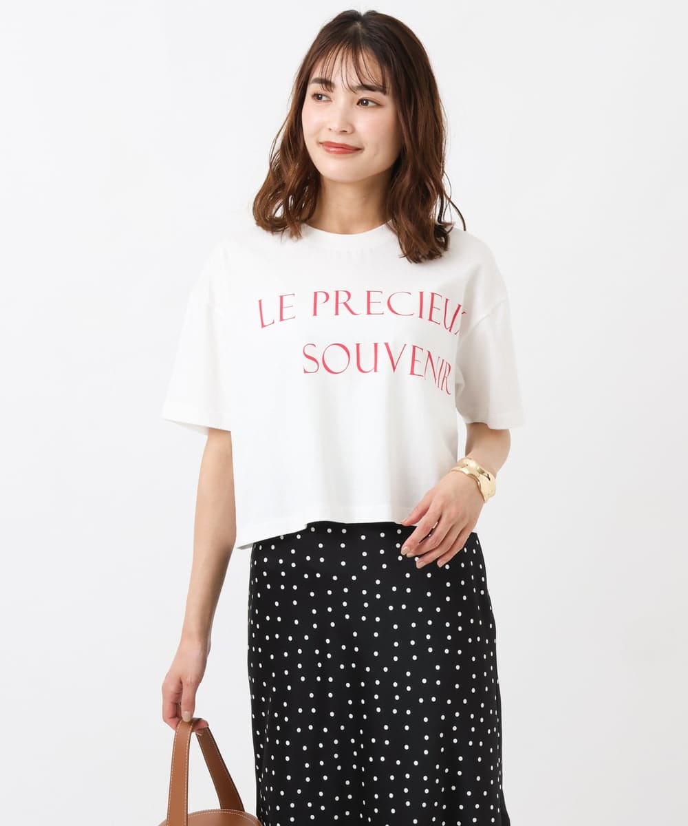 K2KHS60029 a.v.v(アー・ヴェ・ヴェ) クロップド丈ロゴTシャツ ダークグレー
