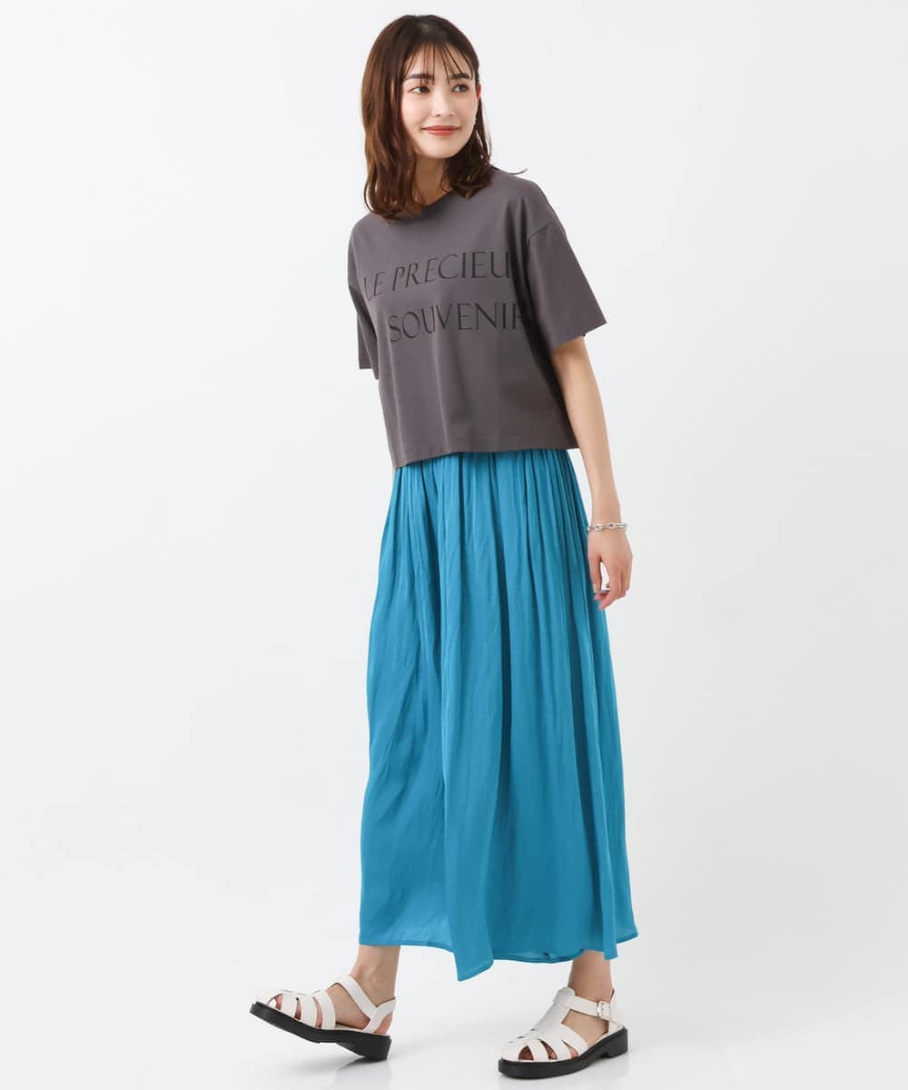 K2KHS60029 a.v.v(アー・ヴェ・ヴェ) クロップド丈ロゴTシャツ ダークグレー