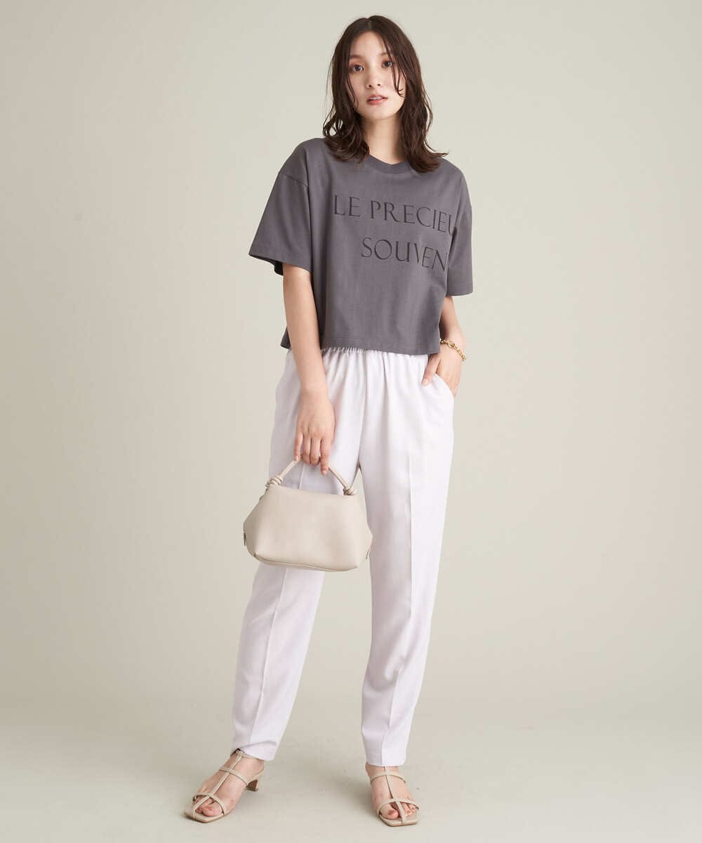K2KHS60029 a.v.v(アー・ヴェ・ヴェ) クロップド丈ロゴTシャツ ダークグレー
