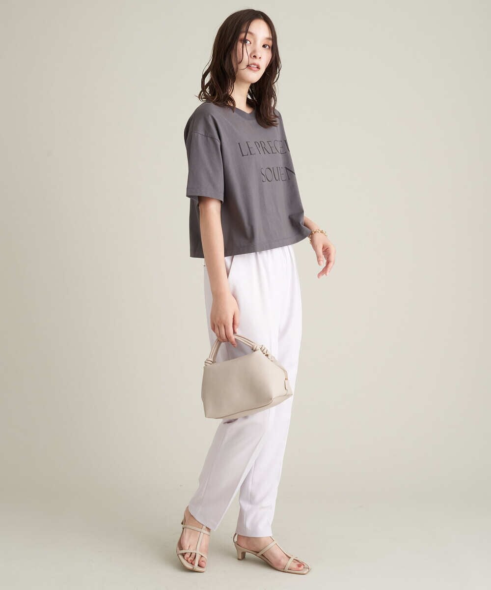 K2KHS60029 a.v.v(アー・ヴェ・ヴェ) クロップド丈ロゴTシャツ ダークグレー