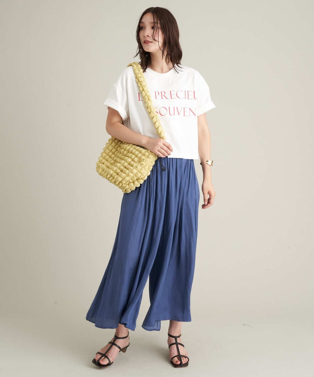 K2KHS60029 a.v.v(アー・ヴェ・ヴェ) クロップド丈ロゴTシャツ ダークグレー