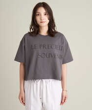 K2KHS60029 a.v.v(アー・ヴェ・ヴェ) クロップド丈ロゴTシャツ ダークグレー