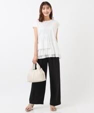 K2KHS62044 a.v.v(アー・ヴェ・ヴェ) ティアードフレンチスリーブトップス ブラック
