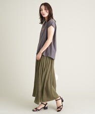 K2KHS67029 a.v.v(アー・ヴェ・ヴェ) ワイドノースリーブロゴTシャツ ダークグレー
