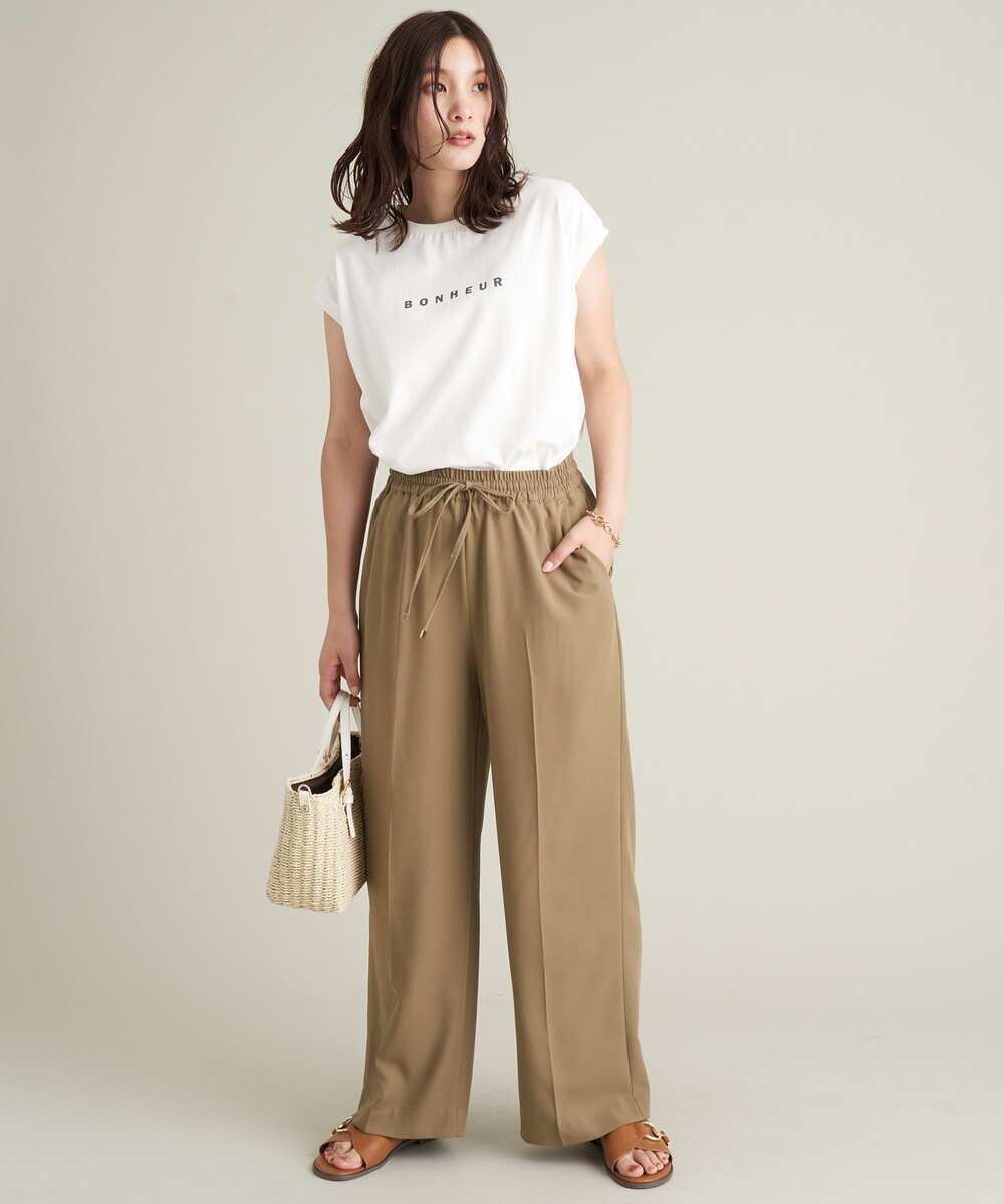 K2KHS67029 a.v.v(アー・ヴェ・ヴェ) ワイドノースリーブロゴTシャツ ダークグレー