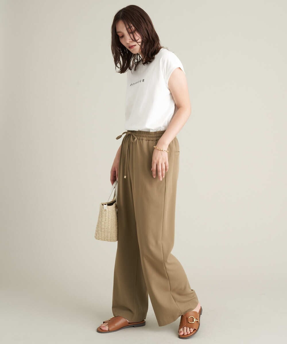 K2KHS67029 a.v.v(アー・ヴェ・ヴェ) ワイドノースリーブロゴTシャツ ダークグレー