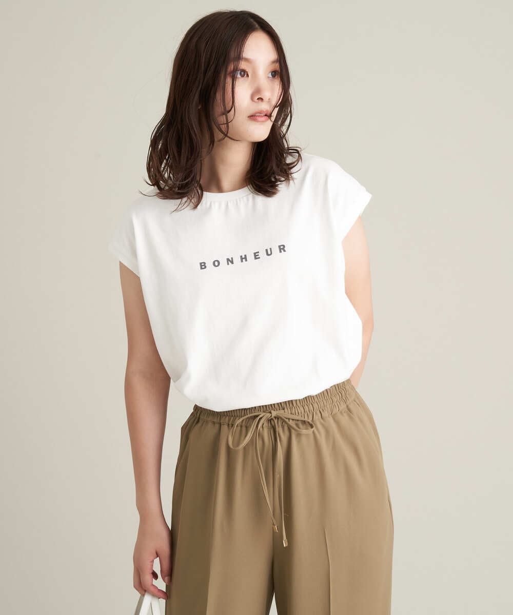 K2KHS67029 a.v.v(アー・ヴェ・ヴェ) ワイドノースリーブロゴTシャツ ダークグレー