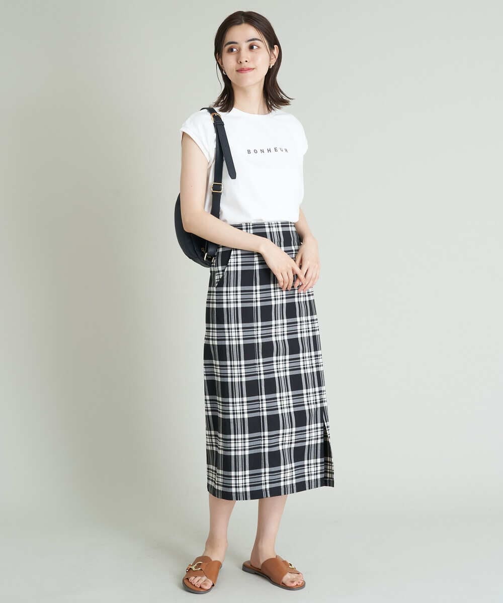 K2KHS67029 a.v.v(アー・ヴェ・ヴェ) ワイドノースリーブロゴTシャツ ダークグレー