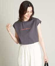 K2KHS67029 a.v.v(アー・ヴェ・ヴェ) ワイドノースリーブロゴTシャツ ダークグレー