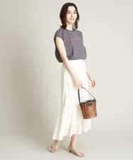 K2KHS67029 a.v.v(アー・ヴェ・ヴェ) ワイドノースリーブロゴTシャツ ダークグレー
