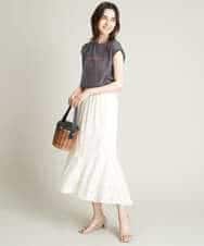 K2KHS67029 a.v.v(アー・ヴェ・ヴェ) ワイドノースリーブロゴTシャツ ダークグレー