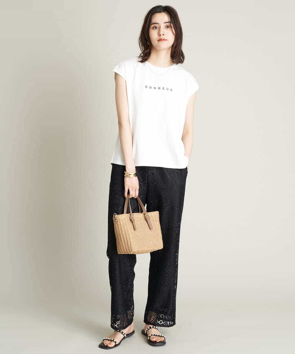 K2KHS67029 a.v.v(アー・ヴェ・ヴェ) ワイドノースリーブロゴTシャツ ダークグレー