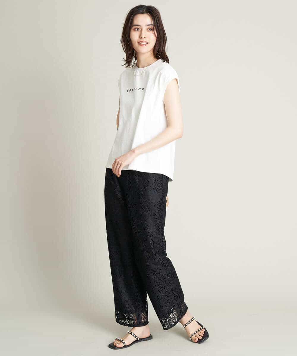 K2KHS67029 a.v.v(アー・ヴェ・ヴェ) ワイドノースリーブロゴTシャツ ダークグレー