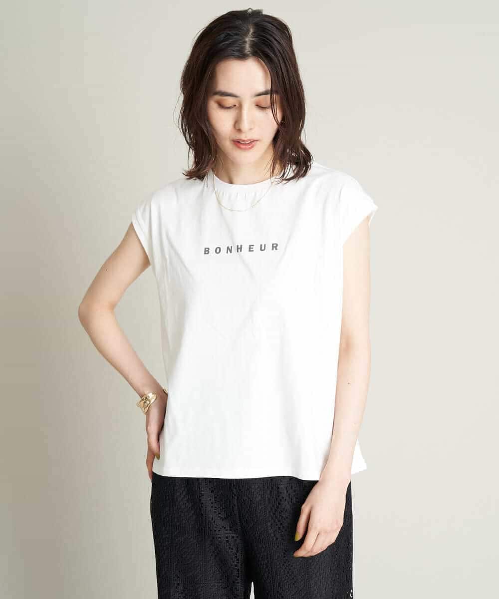 K2KHS67029 a.v.v(アー・ヴェ・ヴェ) ワイドノースリーブロゴTシャツ ダークグレー