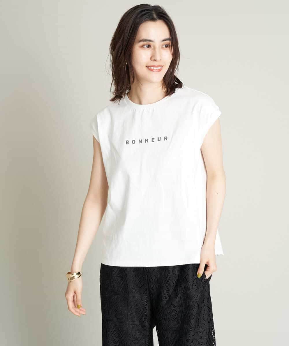K2KHS67029 a.v.v(アー・ヴェ・ヴェ) ワイドノースリーブロゴTシャツ ダークグレー