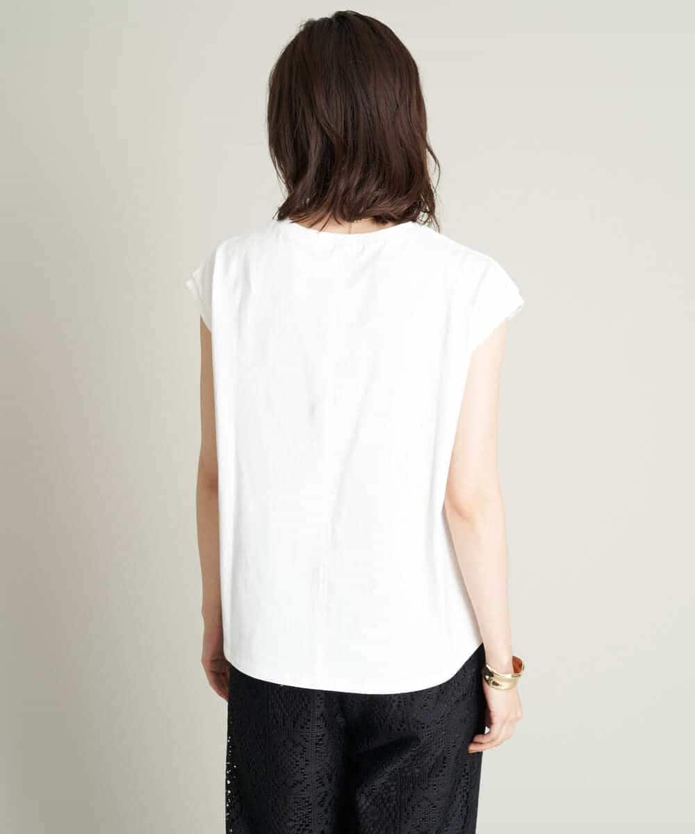 K2KHS67029 a.v.v(アー・ヴェ・ヴェ) ワイドノースリーブロゴTシャツ ダークグレー