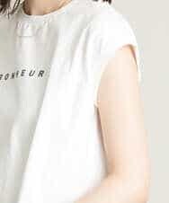 K2KHS67029 a.v.v(アー・ヴェ・ヴェ) ワイドノースリーブロゴTシャツ ダークグレー