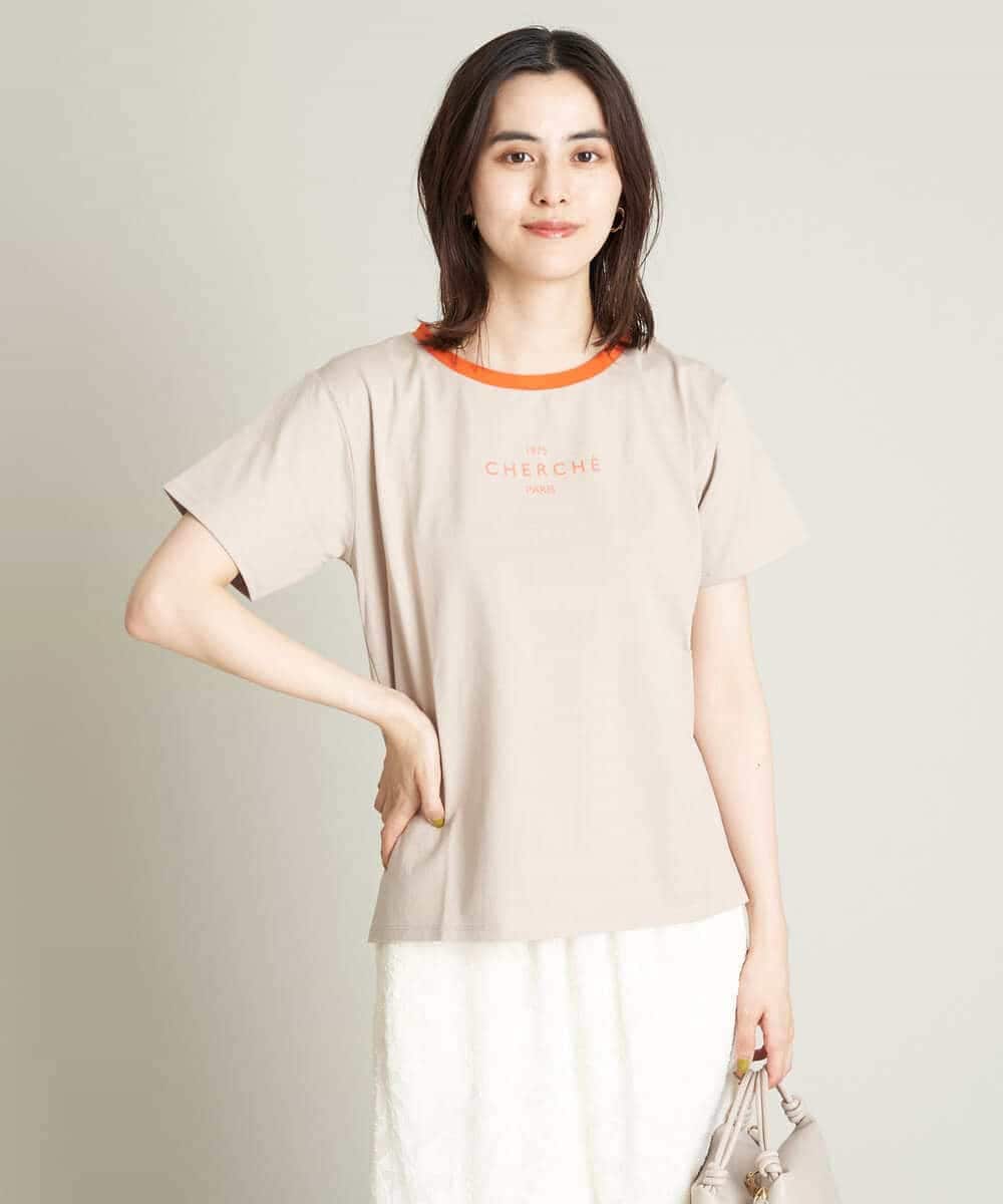 K2KHS68029 a.v.v(アー・ヴェ・ヴェ) リンガーロゴTシャツ ホワイト
