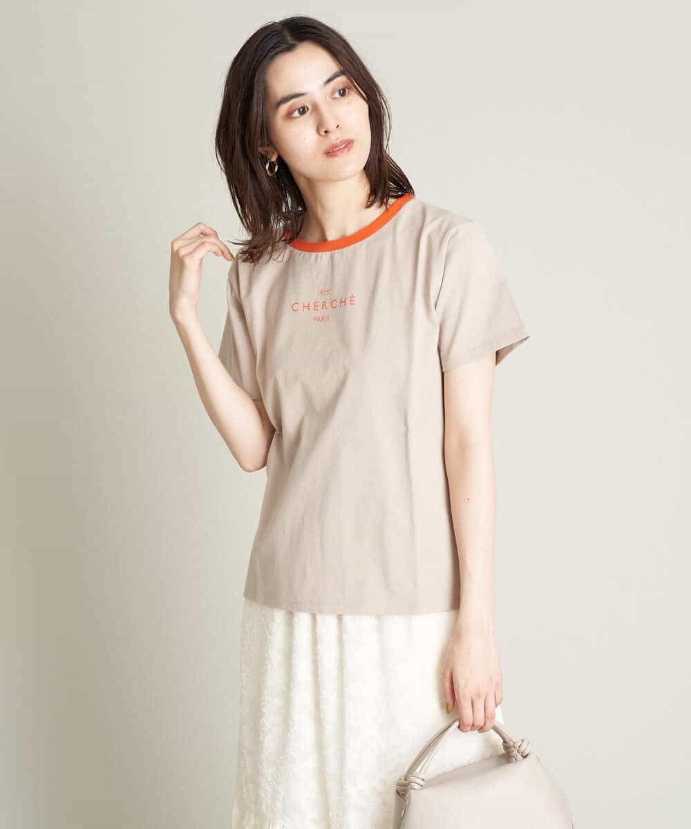 K2KHS68029 a.v.v(アー・ヴェ・ヴェ) リンガーロゴTシャツ ホワイト