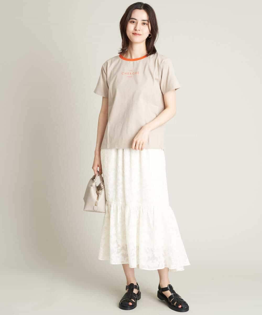 K2KHS68029 a.v.v(アー・ヴェ・ヴェ) リンガーロゴTシャツ ホワイト