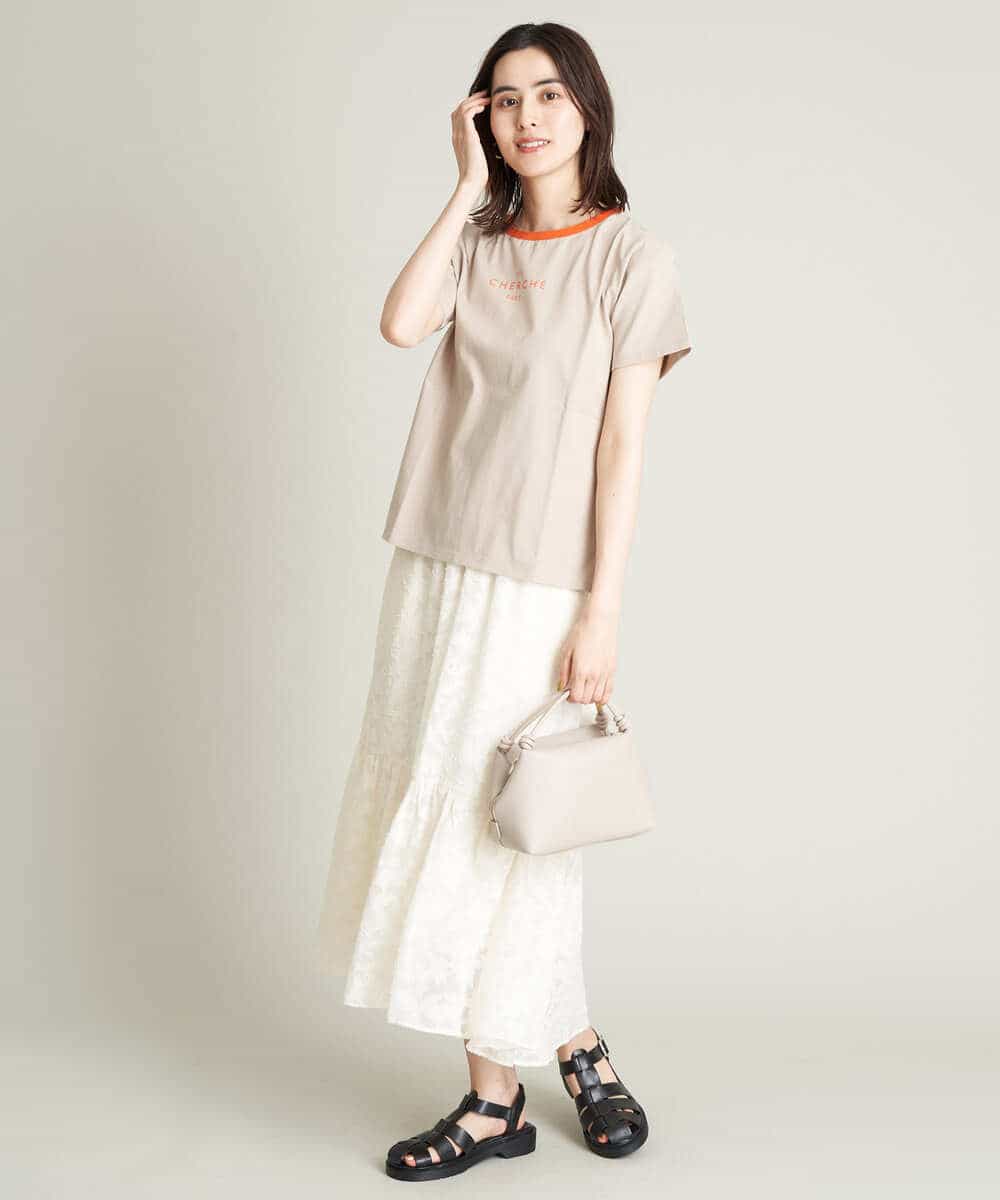 K2KHS68029 a.v.v(アー・ヴェ・ヴェ) リンガーロゴTシャツ ホワイト