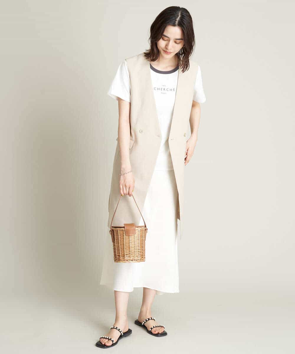 K2KHS68029 a.v.v(アー・ヴェ・ヴェ) リンガーロゴTシャツ ホワイト