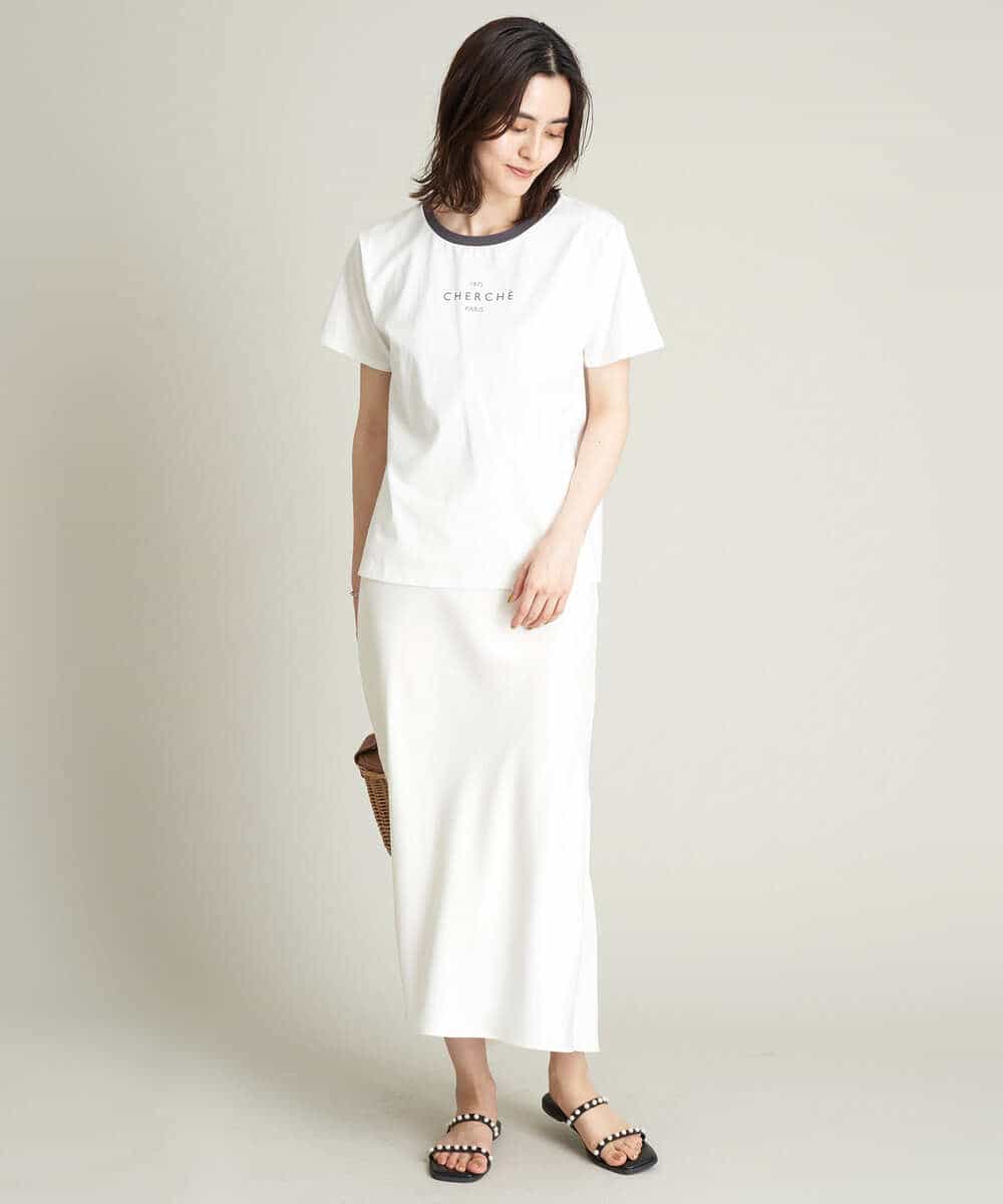K2KHS68029 a.v.v(アー・ヴェ・ヴェ) リンガーロゴTシャツ ホワイト