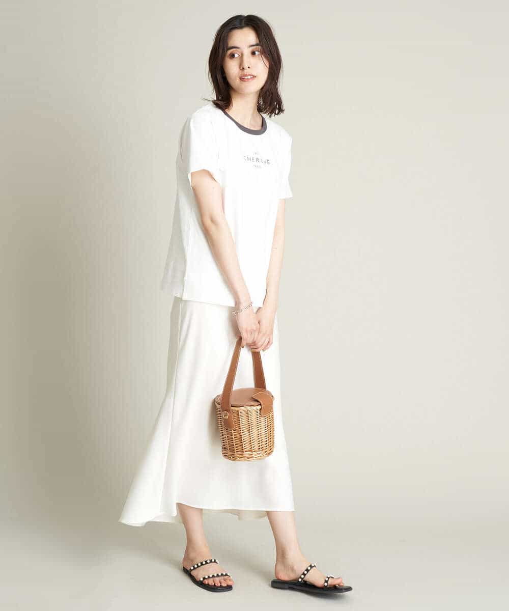 K2KHS68029 a.v.v(アー・ヴェ・ヴェ) リンガーロゴTシャツ ホワイト
