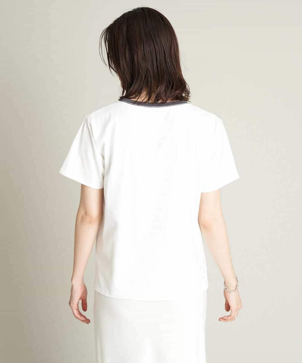 K2KHS68029 a.v.v(アー・ヴェ・ヴェ) リンガーロゴTシャツ ホワイト
