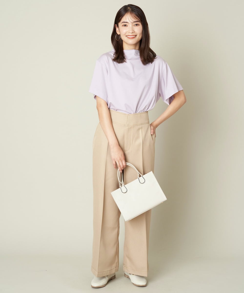 K2KHS89034 a.v.v(アー・ヴェ・ヴェ) 大人のハイネックTシャツ グレージュ